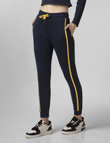 Image of FYLTR Women's Joggers with Side Tape Detailing - Elasticated Waistband | Contrast Drawstring | Elasticated Hem | Trackpants for Women | Winter Joggers for Women