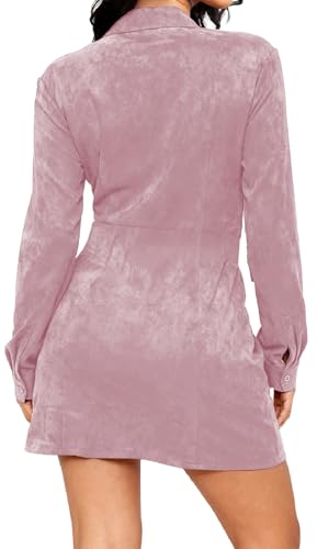 Image of SeNight Women's Sparkly Bodycon Dress V Neck Long Sleeve Ruched Mini | Sparkly Bodycon Dress Deep V Neck Long Sleeve Ruched Mini Club Dress with Zipper