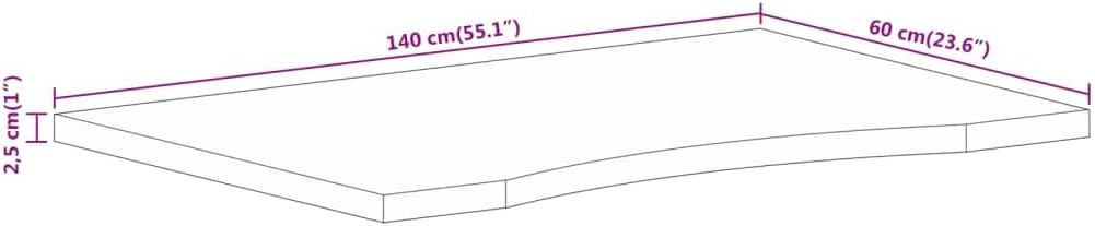 vidaXL Desk Top Natural Mango Wood