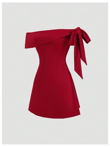 Image of GORGLITTER Women's Bow Mini Dress Summer Off Shoulder Tea Party Birthday Cocktail Cute Going Out Graduation Sun Dresses