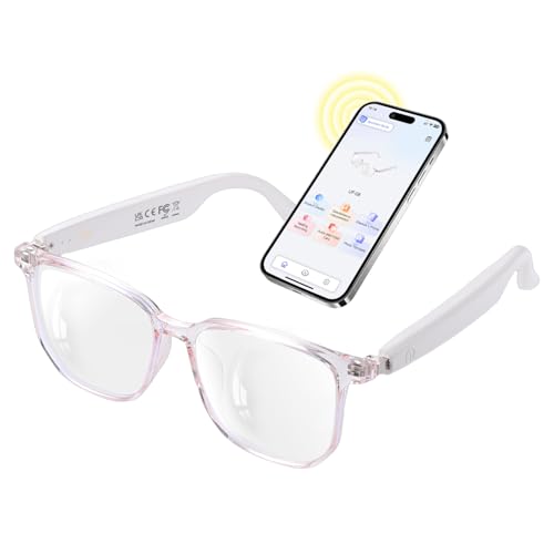 Image of AI Translation Glasses for Women, Clear Blue Light Glasses, Simultaneous Interpretation Eyeglasses for 110+ Languages, Real-Time Translation,Live Recording, Bluetooth Smart Glasses for Business /Travel