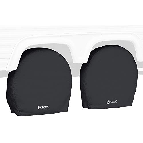 Classic Accessories Over Drive Rv Wheel Covers, Wheels 30"-33" Diameter, 9" Tire Width, Black, Breathable Polyester Fabric, Universal, Anti-Slip, Durable #TOP2