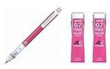 Uni Mechanical Pencil Kurutoga Standard 0.7mm Pink (M74501P.13)+ Lead Nano Dia Color 0.7mm Pink...