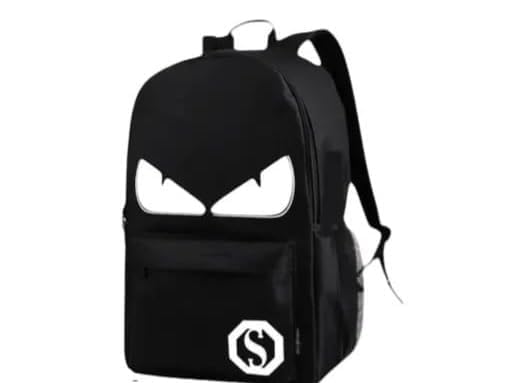 chalia Stylish Batman Design School Backpack, Black Canvas Bag with Large Capacity, Cool Superhero Theme for Students-picture-11