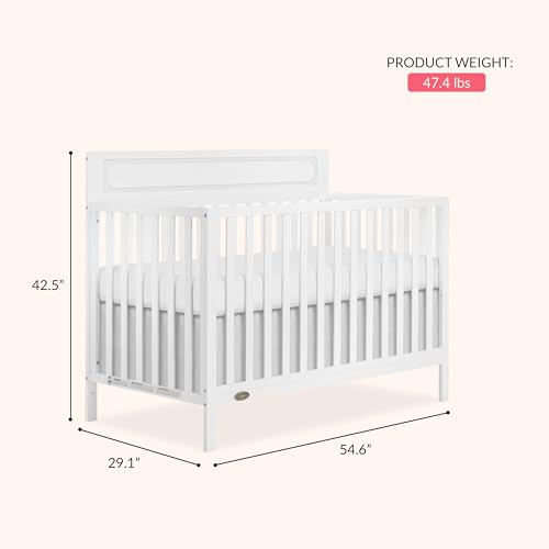 Image of Dream On Me Avery 5-in-1 Convertible Full-Size Baby Crib, White