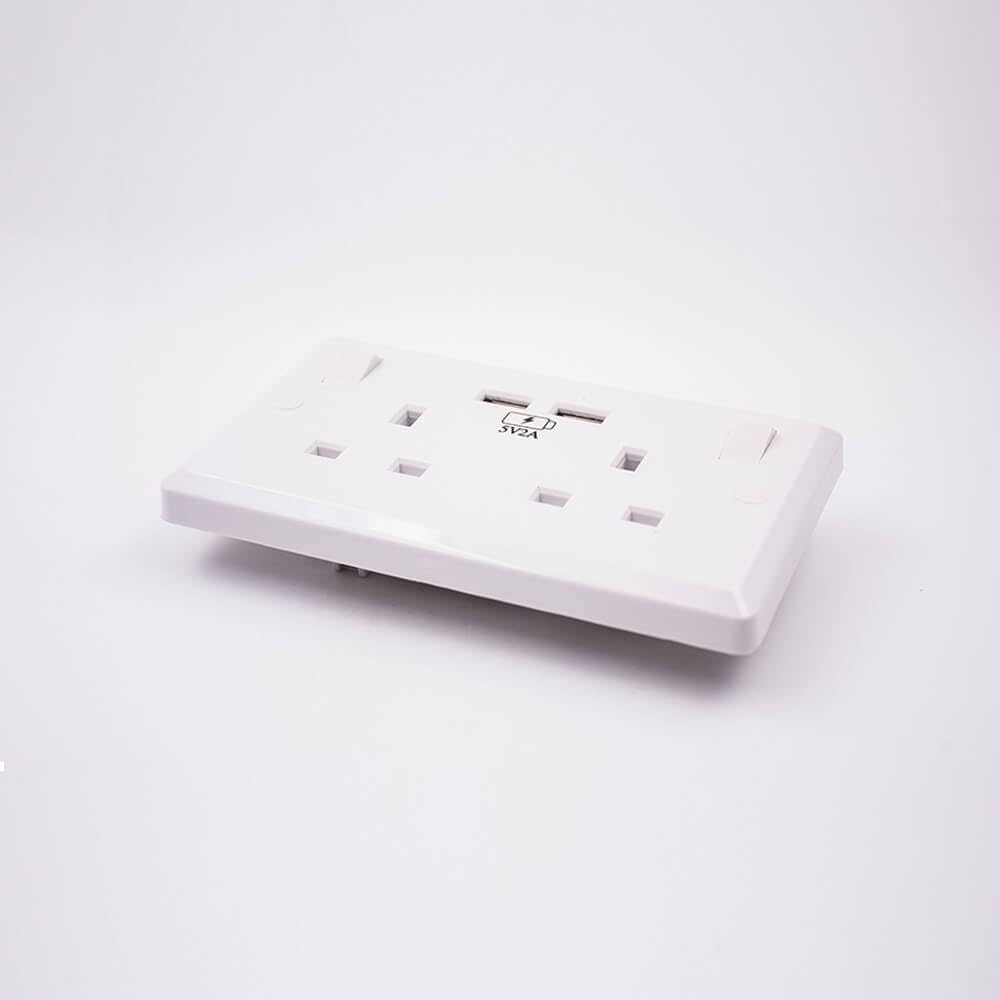 Dual USB Car Charger Socket 5V Socket Dual Port 2A Power Socket