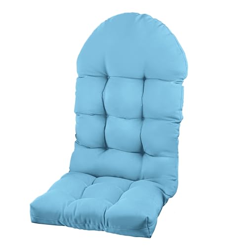 Image of Adirondack Chair Cushion, Rocking Chair Cushion 44x19.4x4 inch, High Back Patio Cushions of Upper and Lower with Ties, Sunscreen and Fade-Resistant (Baltic Sea, 1)