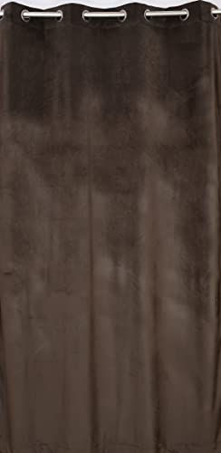 Home cloud 3 Pieces Velvet Plain Semi Blackout Parda Curtains for Door 7 Feet Set of 3 Pcs-[ 4 Feet x 7 Feet]- Color-Brown