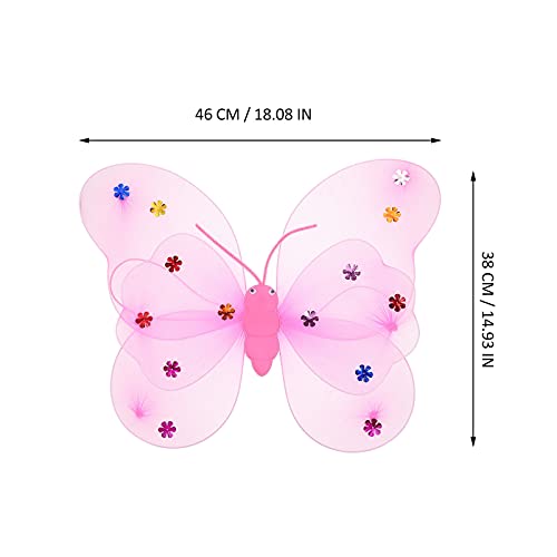 ifundom 1 Definir Meninas Borboleta Set Traje de Malha De Rosa Saia de Tule de Fadas Vara Asa Coroa