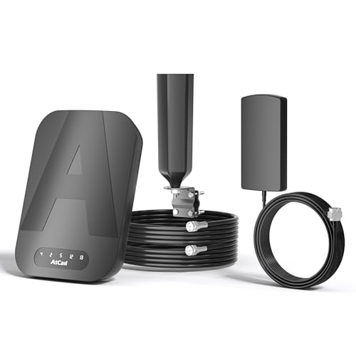 Atcall Cell Phone Booster for RV Truck Support All U.S. Carriers Verizon AT&T T-Mobile 5G 4G LTE Omni-Directional RV Cell Phone Booster FCC Approved