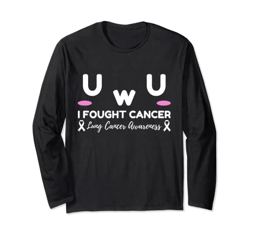 Conciencia sobre el cáncer de pulmón Luché contra el cáncer UwU Manga Larga