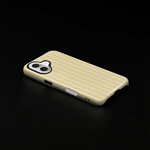 Wqwaxxc Compatible with iPhone 16 Case,Glossy 2-in-1 Sleek All-Inclusive Dual-Layer Material Soft TPU + PC Back for Yellow Stripes Vertical Lines - image 2