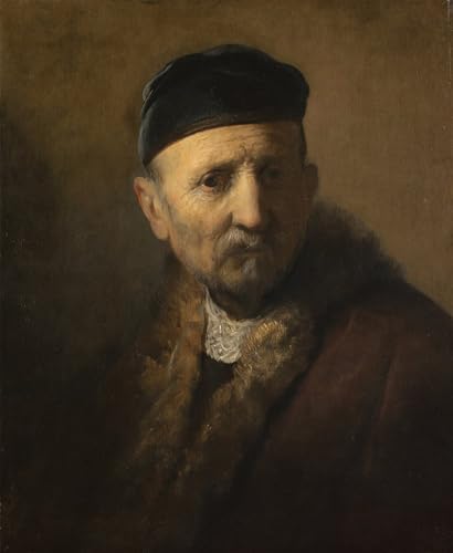 Affiche artistique Rembrandt Tronie d'un vieil homme, impression sur toile 60x90cm salon