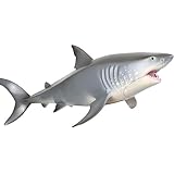 EOIVSH Large Great White Shark Toy - Realistic Sea Creature Sharks Figure - Marine Life Plastic Shark for Boys Girls & Kids Ages 3+, Shark Cake Topper Educitional Toy Gift