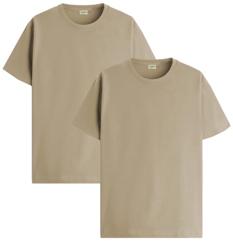 Image of ADRO Men's Cotton Regular Fit Combo Plain Solid T-Shirt Pack of 2