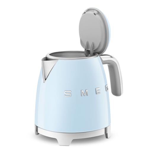 Image of Smeg 0.8L Electric Kettle 1400W, Original Italian Brand, Patented Smeg Pastel Blue Color, Highest Food Grade Stainless Steel Full Body, Soft Lid Opening System, Luxury 50's Style KLF05BLEU