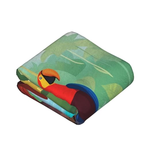 Couverture molleton doux Ara tropical pour vos soirées cocooning au salon