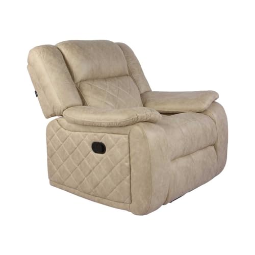 Image of Primrose Christie Single Seater Manual 1R Recliner Sofa | Recliner for Living Room Bedroom & Home Office (Beige)