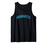 Charlotte North Carolina Classic Athletic Sports Distressed Tank Top