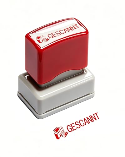 GESCANNT Textstempel - Office Stempel für Dokumente Selbstfärbender Stempel Praktischer Bürostempel für täglichen Gebrauch Rot