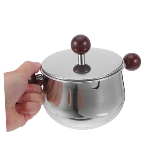 Recipiente de grasa para cocina y almacenamiento portátil de acero inoxidable con tapa 5