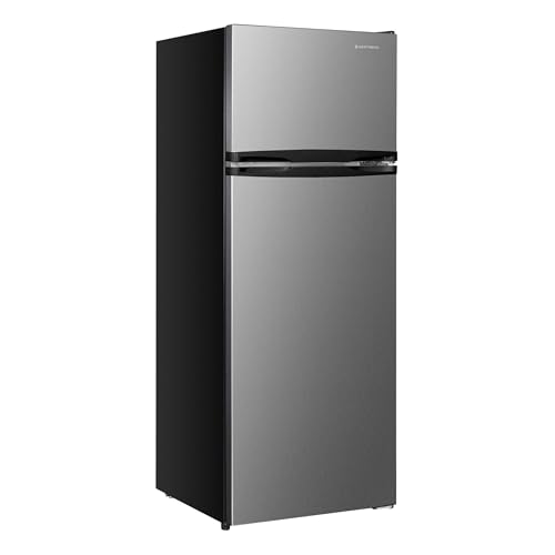 Apartment Refrigerator Freestanding Reversible Dual Doors Fridge with Freezer, Full-Range...