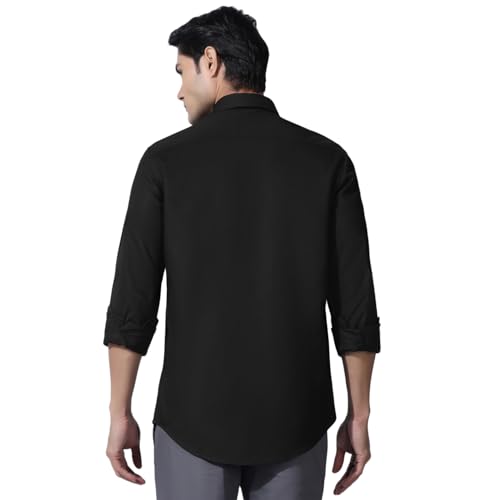 Image of blackberrys Men Solid Shirt with Structured Design, Full Sleeves and Clean Finish | Designed for Office Routine, Workplace Styling and Professional Settings