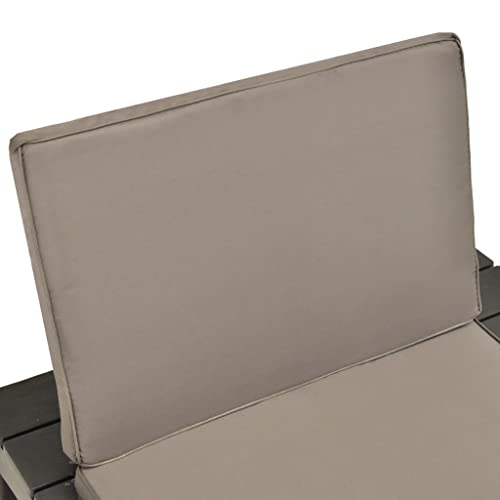 Chaise longue de jardin empilable anthracite avec dossier confort 78cm - 6