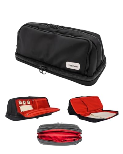 Cacheri All in One Travel Toiletry Bag, Makeup Bag with Jewelry Compartment and Heat-Resistant Pocket for Hair Tools