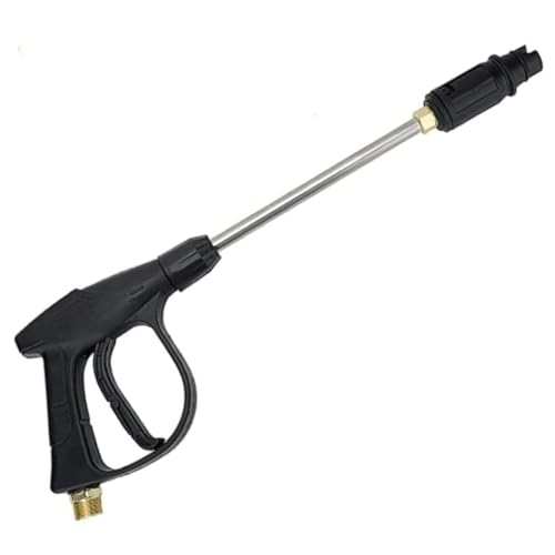 Image of Premium Pressure Water Spray Gun Car Wash Floor Cleaning 15 MPA 10 m Electric High Pressure Water Washer Gun with Adjustable Nosel (Black) with Extension Road