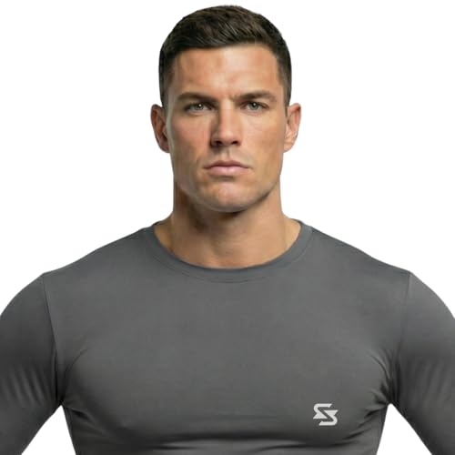 Image of Men's Compression Shirts Long Sleeve, Base-Layer Quick Dry Workout T Shirts Sports,Gym, Running T-Shirt