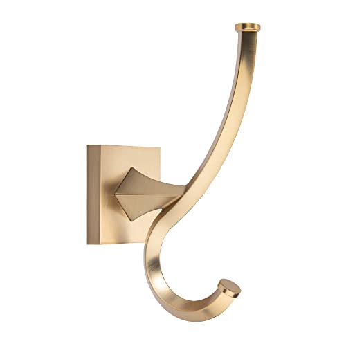 TUNNY 2 Pack Vintage Wall Hooks Champagne Gold Coat Hooks Towel Hook for Hanging Heavy Duty Bathroom Hook Hat Hook Double Wall Mounted Coat Hanger