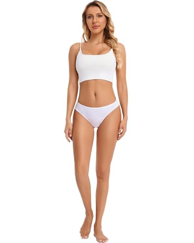 ANZERMIX Women's Breathable Cotton Thong Panties Pack of 6
