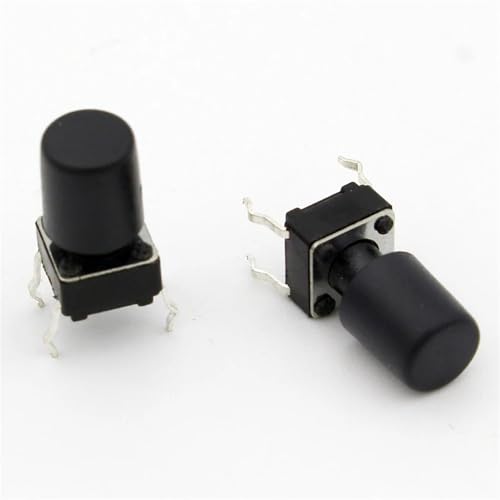 Tapa de plástico negra G62 para interruptores de botón táctil de 6x6 mm en pack de 10 unidades