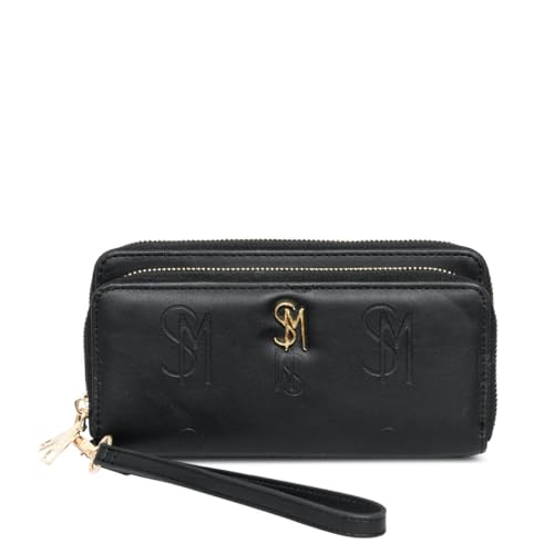 Steve Madden Bbenni Zip Around Wallet Wristlet (Black)