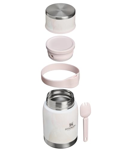 Image of STANLEY Adventure To-Go Food Jar and Spork 24 oz | Vacuum Insulated Food Container | Wide Mouth Screw On Lid | Packable for Travel | Stainless Steel with Leakproof Lid | BPA-Free | Sahara Plume