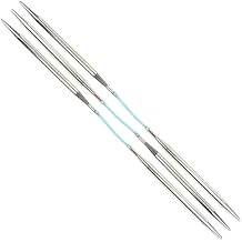 skacel by addi Double Pointed Knitting Needles, 8 Inch 20 cm Flexiflips Basic Double Point Plated Brass Knitting Needle Pair with Nylon Cord, 3.5 mm US Size 4