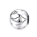 Femme Charms Signe de balance Signe du Zodiaque Argent Sterling 925 Pendentif Horoscope Constellation avec Zircon Cubique pour Bracelet