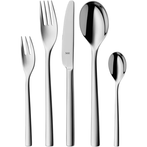 Silit Trend Besteck Set 6 Personen, 30-teilig, Monobloc-Messer, Crominox Edelstahl poliert, rostfrei, kratzbeständig, langlebig, spülmaschinengeeignet Silit Trend Besteck Set 6 Personen, 30-teilig, Monobloc-Messer, Crominox Edelstahl poliert, rostfrei, kratzbeständig, langlebig, spülmaschinengeeignet
