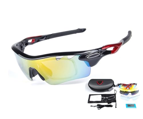 Lunettes de sport polarisées pour vélo de route VTT anti-UV 5 verres
