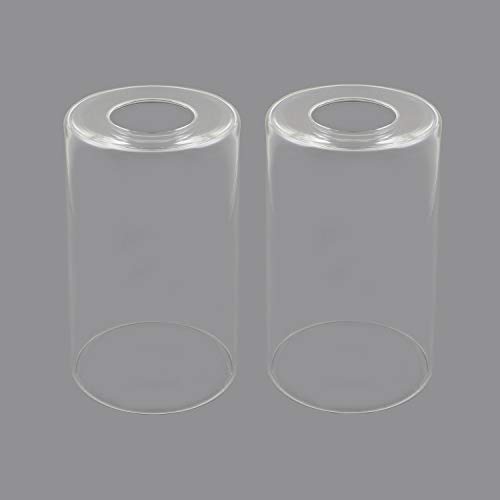 Eumyviv 2 Pack Clear Glass Lamp Shades, Fixture Replacement Glass Lampshades with 1-5/8-Inch Fitter Opening (A00009) - Thumbnail 2