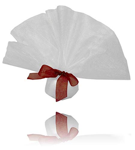 EinsSein 20x Círculos de Tul Organza Set Blanco Detalles Boda para Invitados Regalos de Oro abrelatas Bautizo Llaves Antiguas Botella para Mensajes Etiquetas Recuerdos primas Originales Regalo