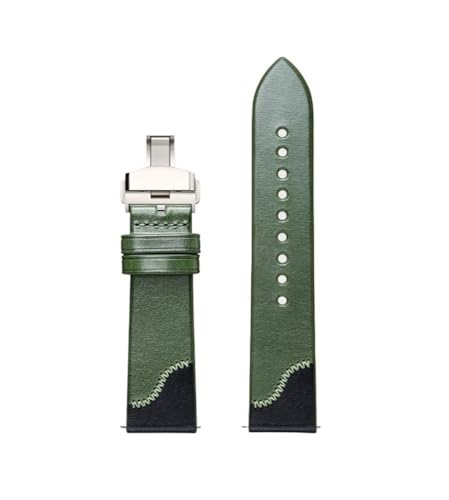 Bracelet montre cuir résistant avec boucle papillon anti usure
