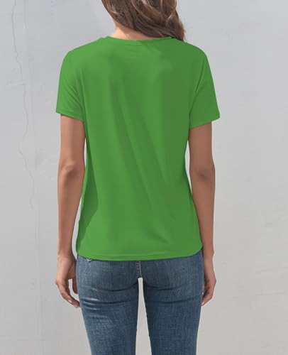 Image of KevaMolly Basic T Shirts for Women UPF 50+ Short Sleeve Casual Summer Tops Trendy Solid Loose Fit Crew Neck Tees Tshirt