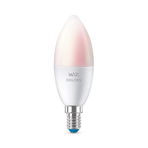 WiZ ampoule couleur LED connectée Wi-Fi E14 flamme, équivalent 40W, 470 lumen, fonctionne avec Alexa, Google Assistant et Apple HomeKit Cover