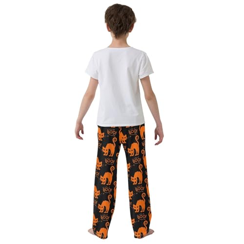 Funny Halloween Cat Black Boys Pants for Kids Jogger Pants with Pockets S-XL3