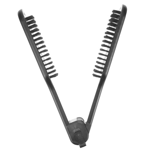 IWOWHERO Cepillo Alisador de Doble Cara con Pinza Ergonómica Antistática para Cabello Rizado o Medio Cepillo Portátil para Peinado Rápido Encrespamiento Cuidado y Moldeado