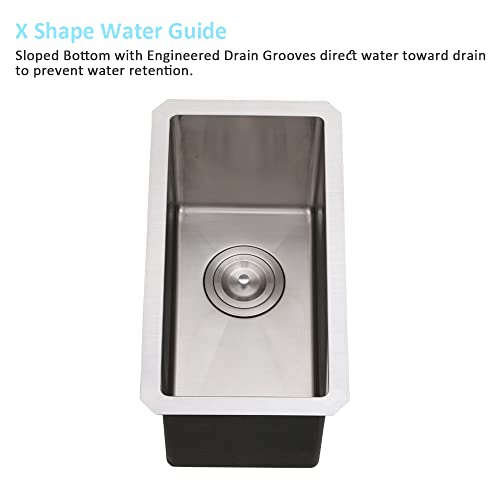 Stainless Steel Undermount Bar Sink, Bokaiya 10X18 Inch Small Bar Sink 16 Gauge Wet Bar Prep Sink Single Bowl Small Kitchen Sink With Dish Grid #TOP4