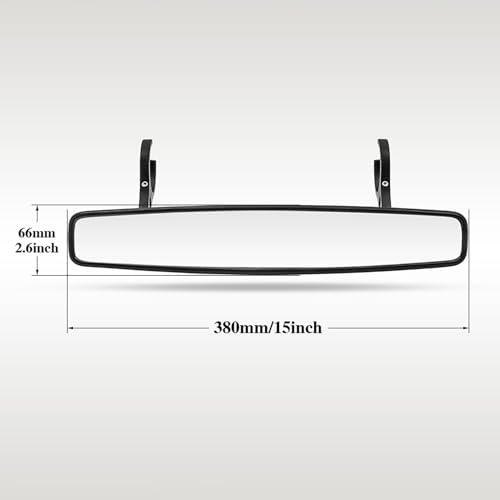 Espejo retrovisor central UTV de aluminio convexo con abrazadera de montaje 6
