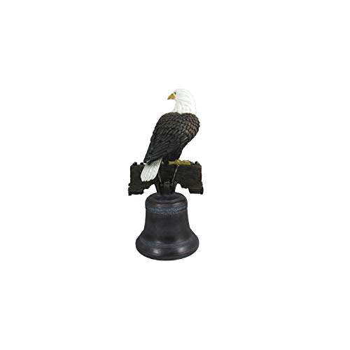 Dwk - Independence - Patriotic American Bald Eagle Perched On Liberty Bell Decorative Indoor-Outdoor Desk Figurine Sculpture Hand-Painted Statue Military Usa Home Decor Accent, 9.75-Inch #TOP1